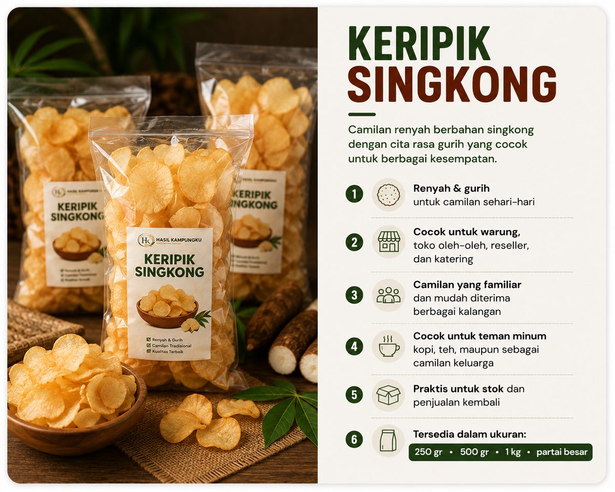 Keripik Singkong renyah dari Hasil Kampungku
