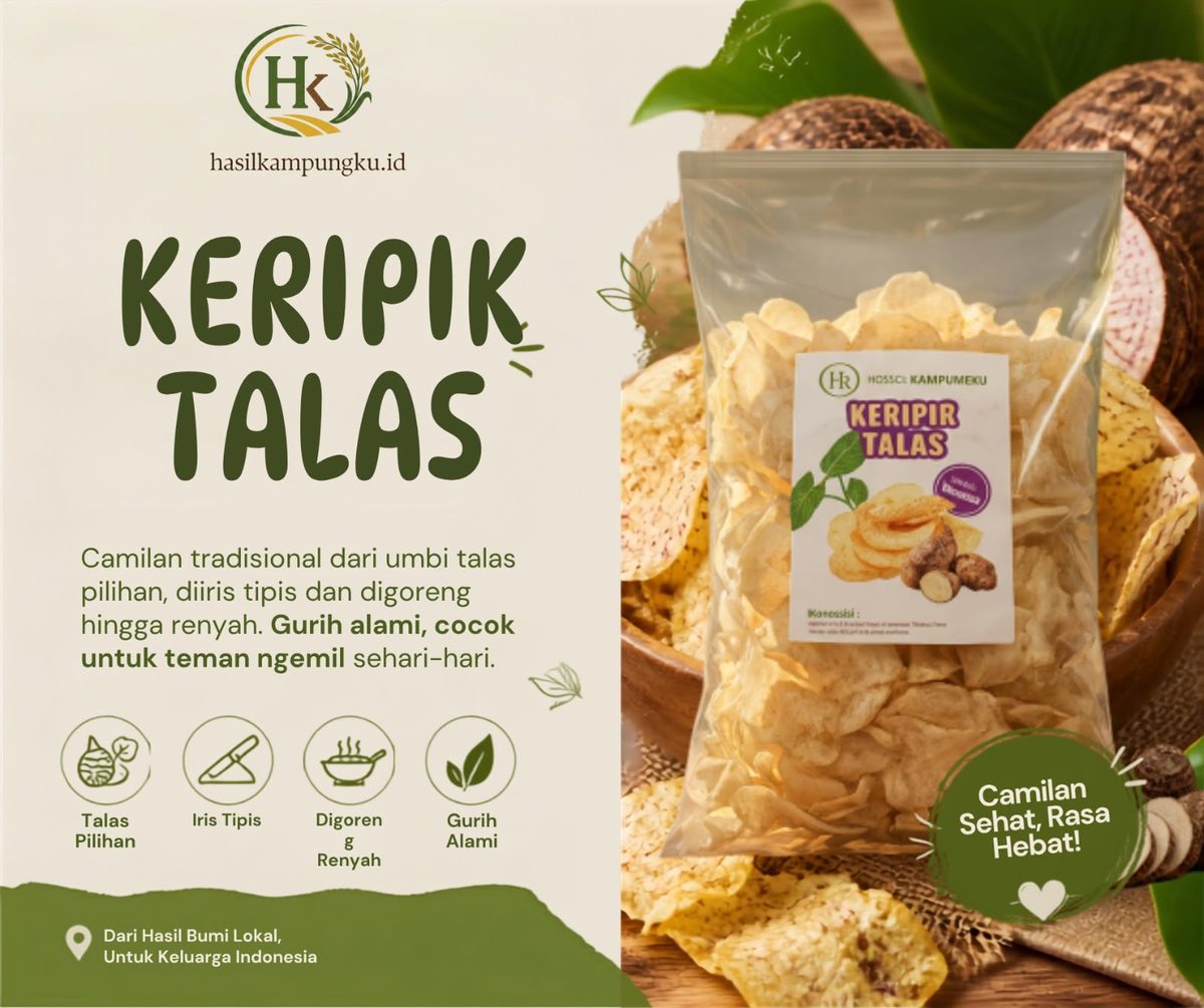 Keripik Talas Original renyah dari Hasil Kampungku